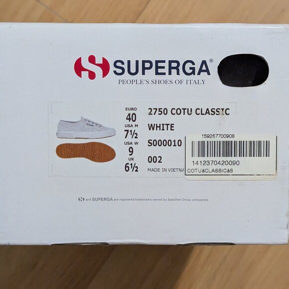 Sugerga 2750 Sneakers White Women's 9 - NIB - Picture 4 of 5